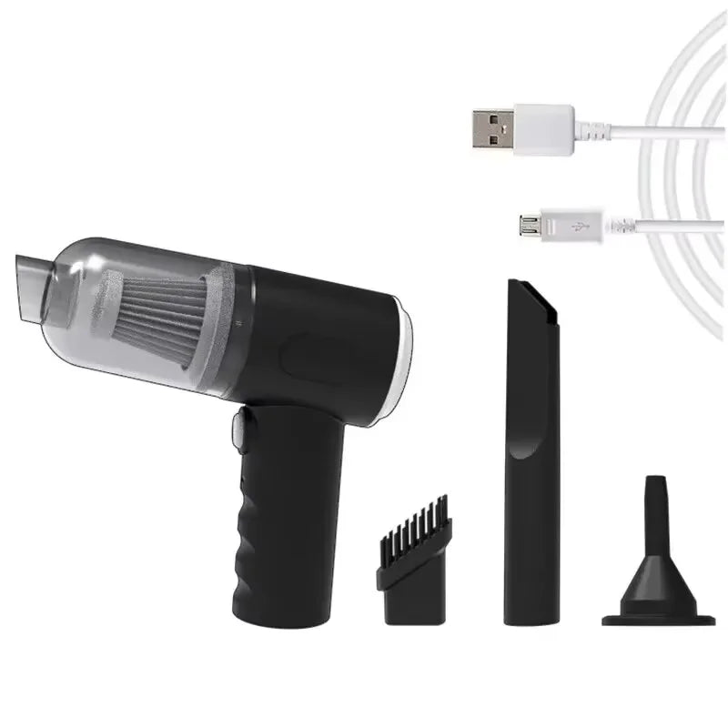 Handheld Vacuum Cordless High Power 15000PA Compressed Air Dust Collector Mini Portable Car Vacuum Cleaner Hairdryer - image…