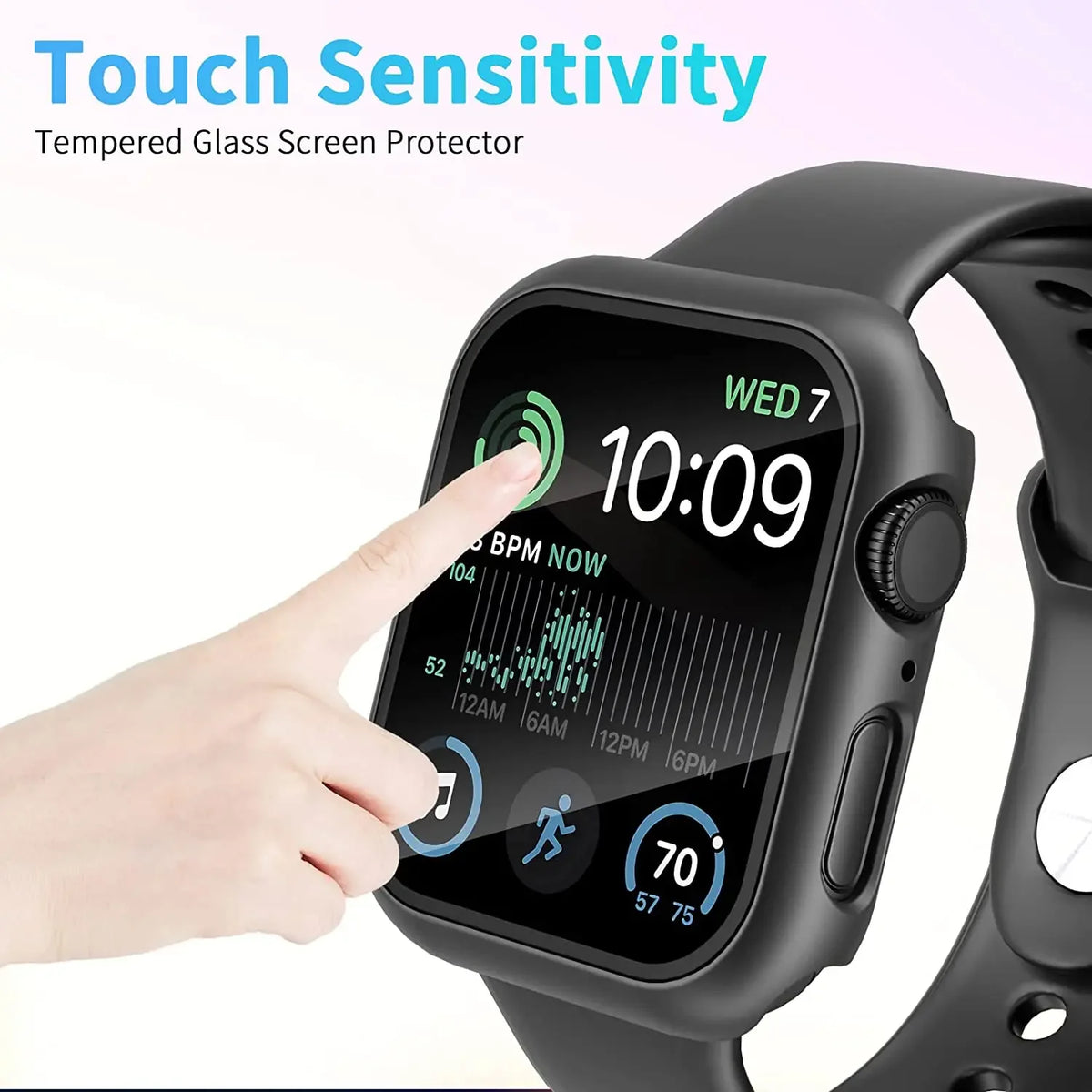 Tempered Glass+Cover For Apple Watch 11 10 9 8 7 46mm 42mm PC Bumper Screen Protector Case iWatch Series 7 6 5 4 SE3 44 40 4…