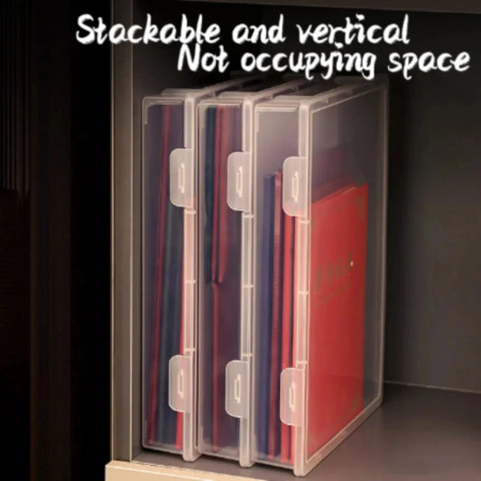Plastic Document Organizer Organized Clear Square Shape Storage Box A4 Organizing Box - image 2