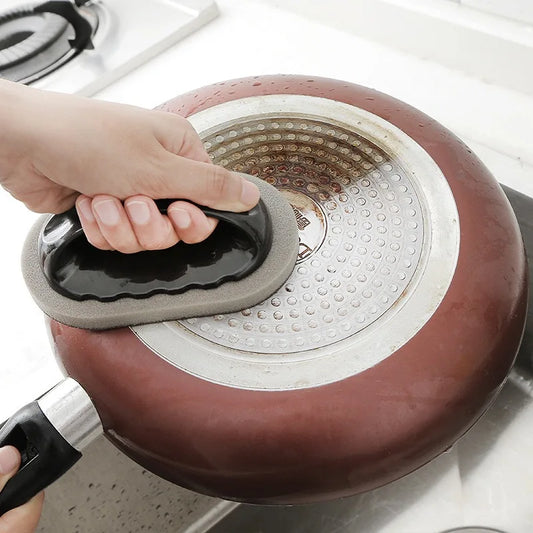 1 Pcs Sponge Brush With Handle Magic Power For Cleaning Pots And Bowls Dirt Removal And Rust removal Brush