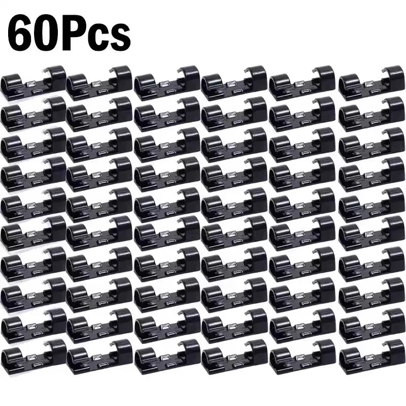 Cable Clips Organizer Drop Wire Holder Cord Management Self-Adhesive Cable Manager Fixed Clamp Wire Winder For Home Office C…
