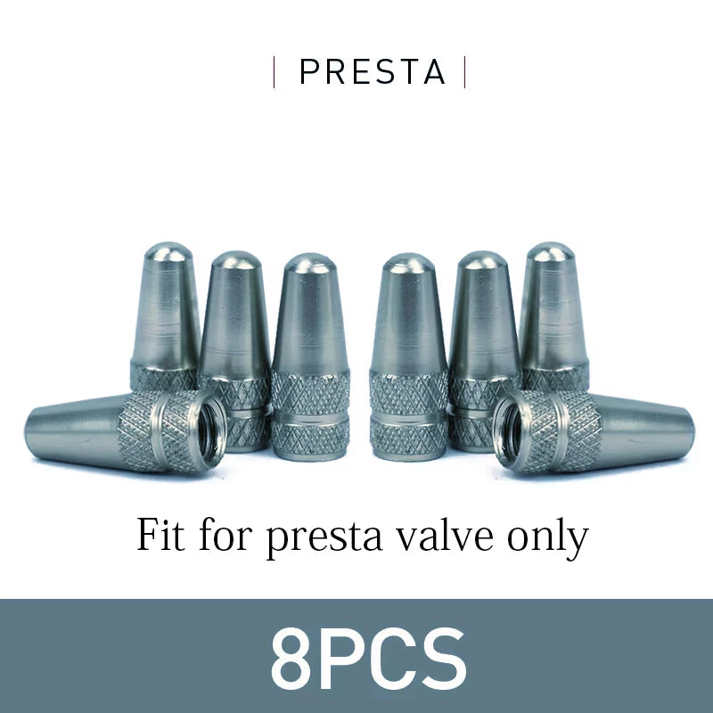 4/8pcs Aluminum Alloy Bicycle Tire FV Valve Cap MTB Road Bike Covered Protector Road MTB Tyre Dustproof Bike Presta Valve -…