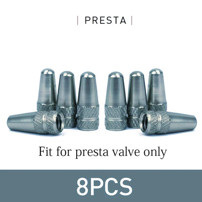 4/8pcs Aluminum Alloy Bicycle Tire FV Valve Cap MTB Road Bike Covered Protector Road MTB Tyre Dustproof Bike Presta Valve -…