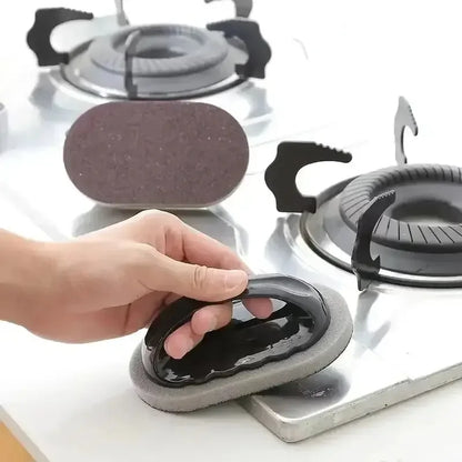 1 Pcs Sponge Brush With Handle Magic Power For Cleaning Pots And Bowls Dirt Removal And Rust removal Brush - image 5