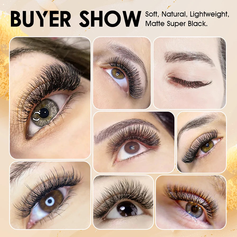 MASSCAKU 3D 4D 5D 6D 7D 8D 10D W Shaped Eyelash Natural Soft Lightweight Individual W Style Premade Fans Eyelashes Extension…