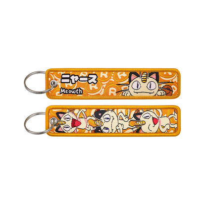 Japanese Anime Elf Monsters Keychain for Cars Backpack Key Holders Embroidery Keyrings Key Tag Jet Tag Accessories Gifts 1pc…