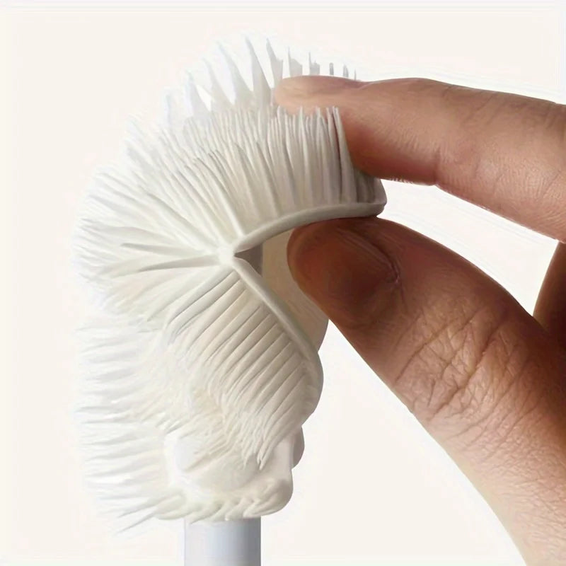 Foldable 360 Degree Comprehensive Cleaning Silicone Brush with Long Handle Design, Reusable for Bottles and Cups - image 4