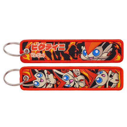 Japanese Anime Elf Monsters Keychain for Cars Backpack Key Holders Embroidery Keyrings Key Tag Jet Tag Accessories Gifts 1pc…