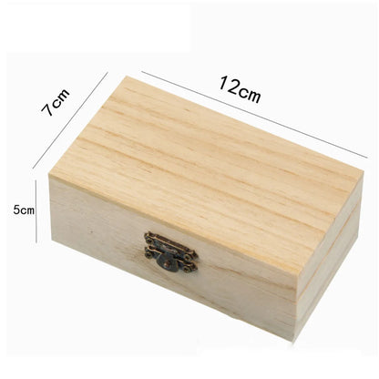 1/3pcs Log Color Scotch Plain Wood Wooden Square Hinged Storage Boxes Craft Gift Box Handmade Case Box Storage Organization…