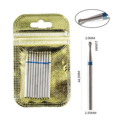 10pcs Diamond Milling Cutter Nail Drill Bits Set For Manicure Accessory Pedicure Eletric Machine Nail Bit Brush Burr Tools -…