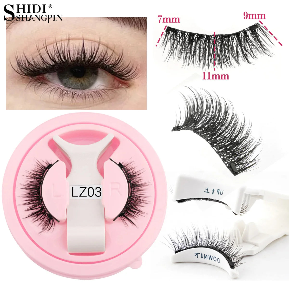 Hot 1 Pair Magnetic Eyelashes Handmade Fluffy Faux Mink Lashes Reusable Natural False Eyelashes and Magnetic Tweezers Set Ma…