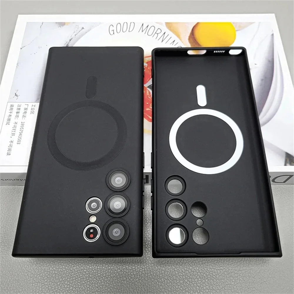 Luxury Matte Magnetic Case for Samsung S25 S24 S23 S22 Ultra S21 S20 Plus Capa for Samsung Note 20 Ultra Magsafe Phone Cover…