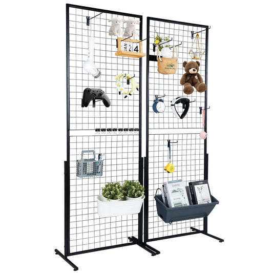 SucceBuy Grid Wall Panels Tower Wire Gridwall Display Racks Double Side Gridwall Panels for Art Craft Shows Retail Shop w/ H…