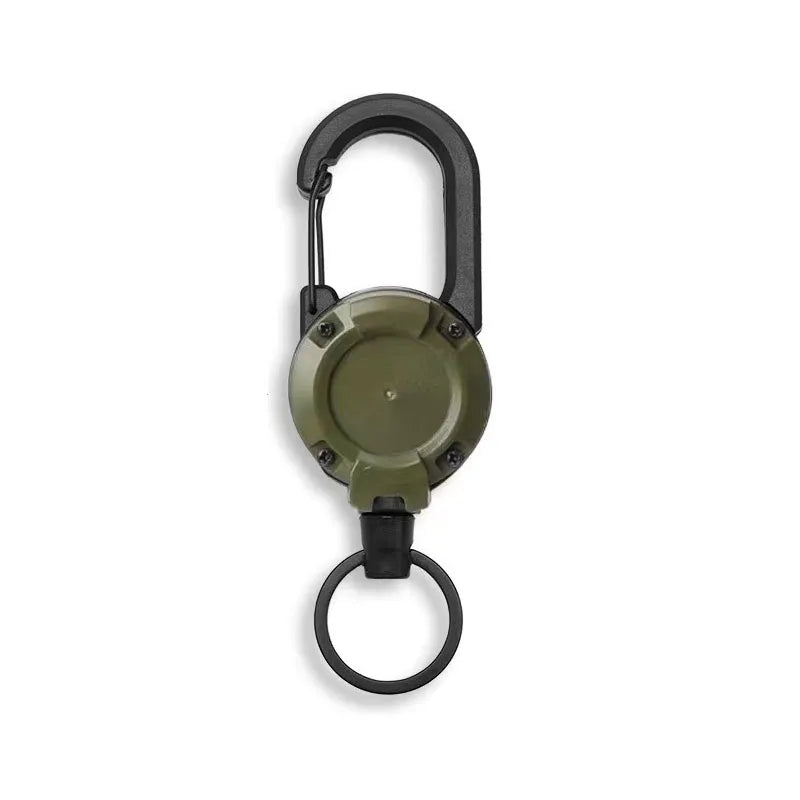Retractable Heavy Duty Pull Reel Carabiner Strong Steel Wire Rope Buckle Spring Key Ring Outdoor Sporty attachment Keychain…