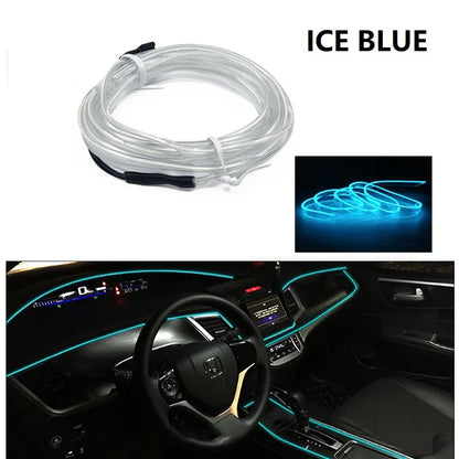 Car Interior Decorative Lamps Strips Atmosphere Lamp Cold Light Decorative Dashboard Console Auto LED Ambient Lights 1/2/3/4…