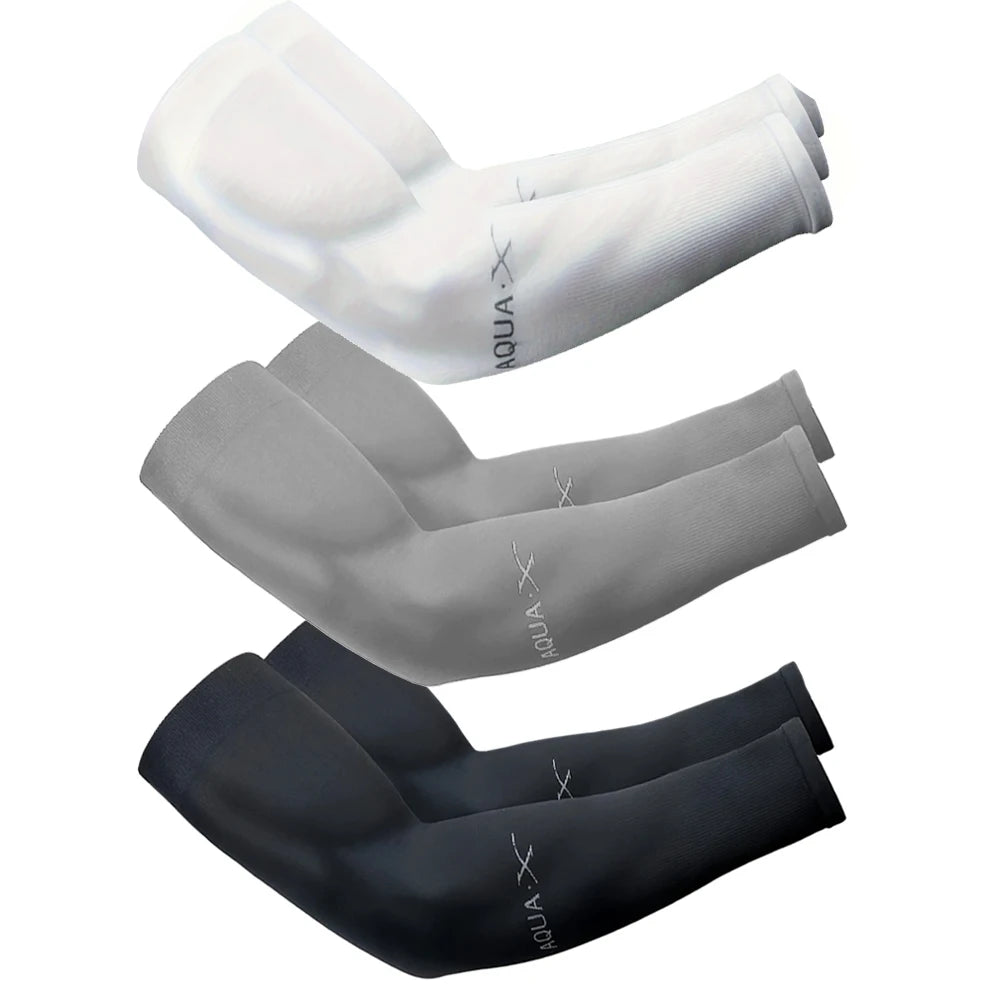 3Pairs Fashion Sun Ice Silk Sleeves Unisex Summer Sun Protection Arm Sleeves Suitable for Outdoor Riding, Driving, Fishing -…