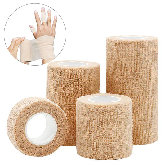10/1Rolls Medical Adhesive Bandage Elastic Breathable Sports Self Adhesive Tape Beige Wrap Finger Tape For Wrist Ankle First…