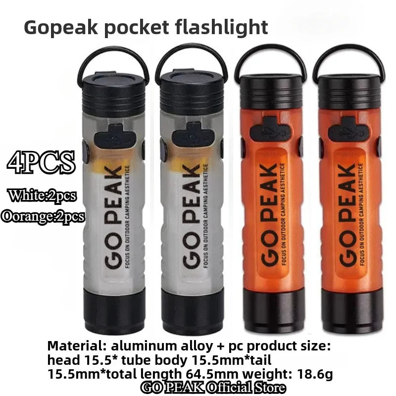 GOPEAK Pocket Mini Flashlight Outdoor Key Clip Cap Ambient Led Long Endurance Disaster Relief Emergency 5050 Small Light - i…