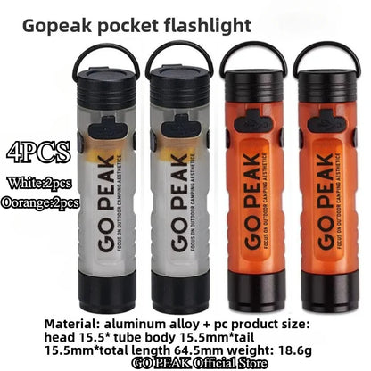 GOPEAK Pocket Mini Flashlight Outdoor Key Clip Cap Ambient Led Long Endurance Disaster Relief Emergency 5050 Small Light - i…
