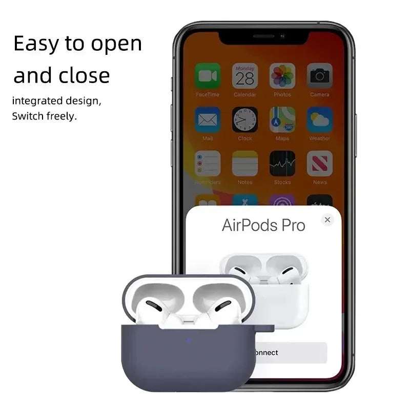 For AirPods Pro Protective Case Silicone New Solid Color Apple Bluetooth Headset Soft Case Protective Cover - image 4