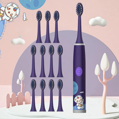 Children's Electric Toothbrush Color Cartoon Space Series Children's Soft Hair Cleaning Brush (Battery Not Included) - image…