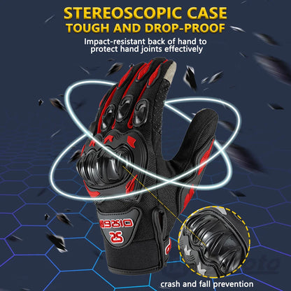 Summer Breathable Full Finger Motorcycle Gloves Non-slip Wear-resistant Motocross Racing Gloves Touch Screen Moto Biker Glov…