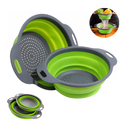 Silicone Vegetable and Fruit Cleaning and Drainage Basket Cleaning Basket 1PCS Folding Water Filter Net Kitchen Gadgets