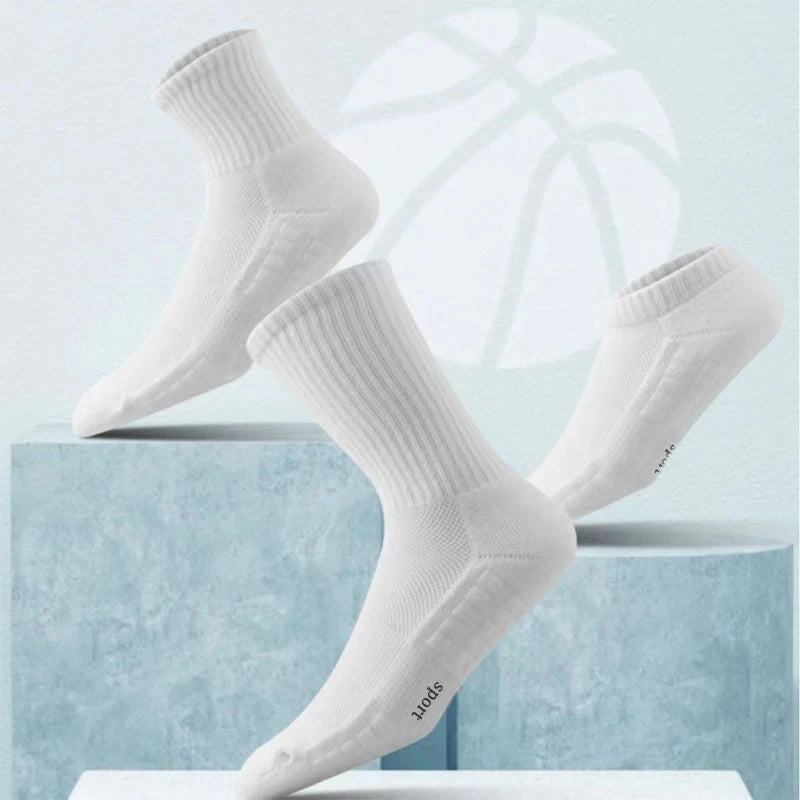 Men's Thick Bottom Sweat Absorbing and Breathable Sports Socks with Bottom Cushion for Running Professional Sports Men's Soc…