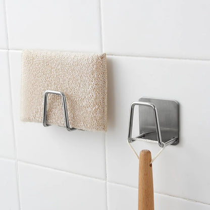 1-2PCS Stainless Steel Sponge Drain Rack Kitchen Sink Cloth Steel Wire Ball Sink Cover Storage Organizer 304 Material - imag…