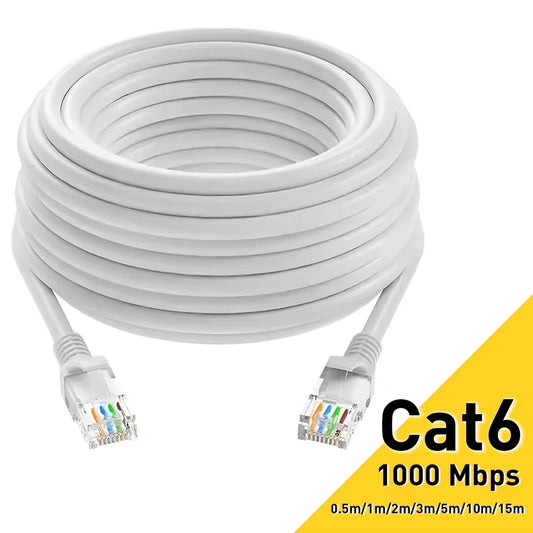 0.5/1/2/3/5/10/15/20/30/50M Cat6 Ethernet Cable RJ45 UTP 1000Mbps Network Cord LAN Wire Internet Lead Cord Router Computer C…