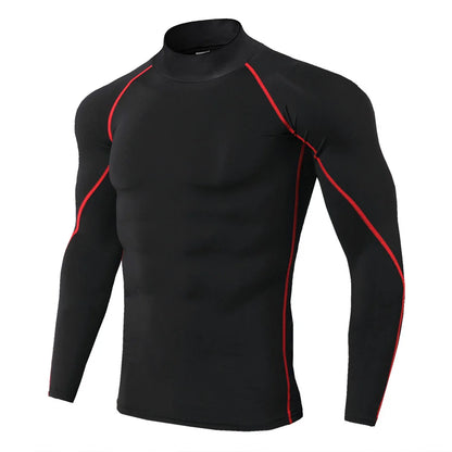 Men Sport T-shirt Quick Dry Bodybuilding Running Shirt Long Sleeve Compression Top Gym T Shirt Men Fitness Tight Rashgard -…