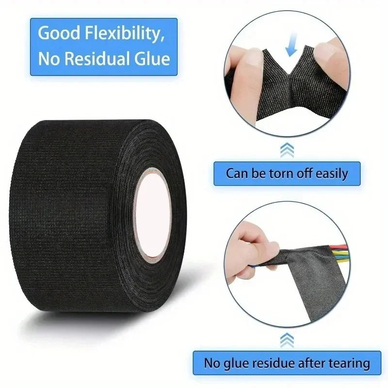 Automotive Cloth Tape Electrical Insulating Fabric Tapes Heat Resistance Thermal Car Tape Waterproof Soundproof Wires Tape -…