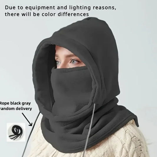 Unisex Winter Balaclava Knit Hood - Windproof Mask with Drawstring, Motorcycle Riding Headgea Warm Knitted Cap Cold Weather…