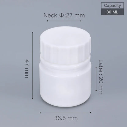 10pcs 20-200ml Plastic HDPE White Empty Seal Bottles, Refillable Pill Vials for Medicine, Capsule, Solid Powder, Reagent Sto…