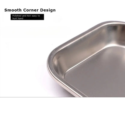1/2pcs Kitchen Tray Stainless Steel Square Storage Tray Dental Medical Tool Nail Tattoo Dental Medical Device Supplies Tray…