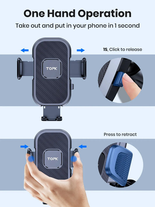 TOPK Car Phone Holder Gravity Stand for iPhone Xiaomi Samsung Car Mobile Support for Dashboard Windshield Air Vent Phone Mou…
