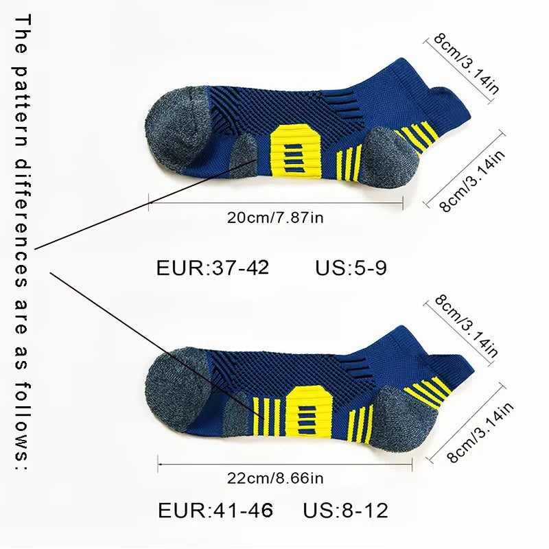 3Pair Professional Fitness Sports Socks Towel Bottom Non-Slip Running Socks Men Women Short Quick-Drying Basketball Training…