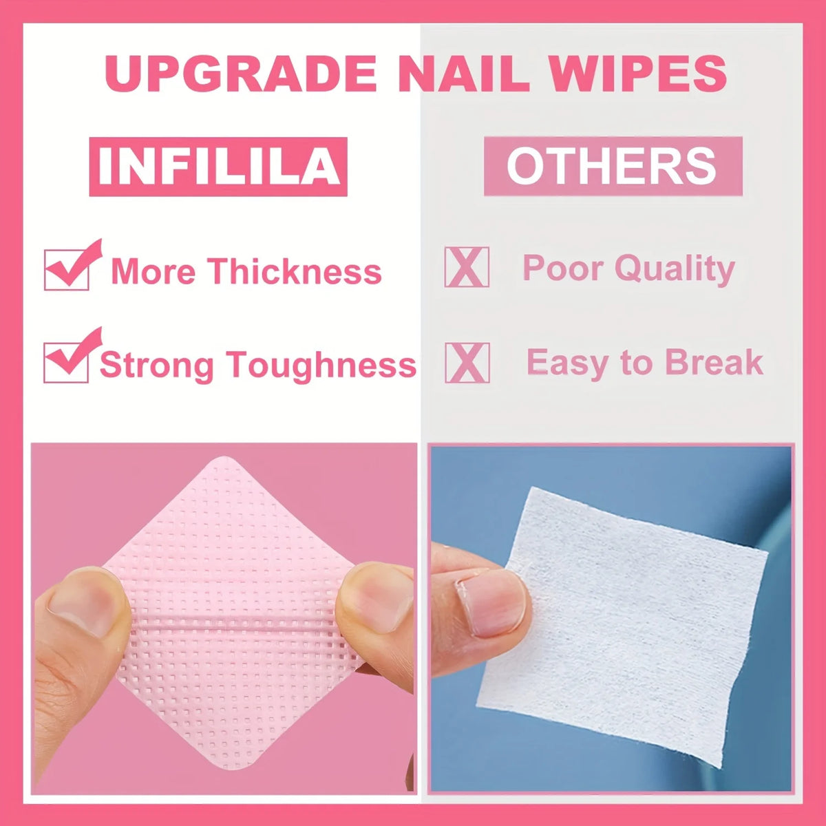 20/600pcs Lint-Free Nail Wipes Gel Cleansing Tissues Aluminum-Free Nail Polish Remover Pads for NaiArt Beauty Cleaning Care…