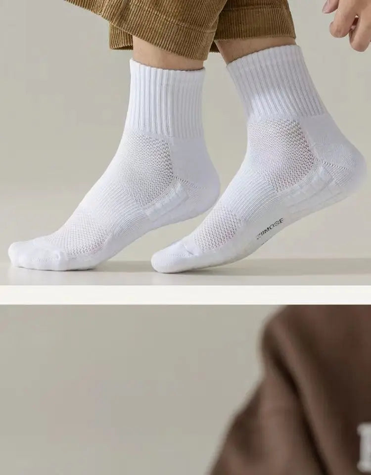 1pairs Socks Men's cotton deodorant winter towel bottom with velvet mid-tube white stockings thickened sports basketball soc…