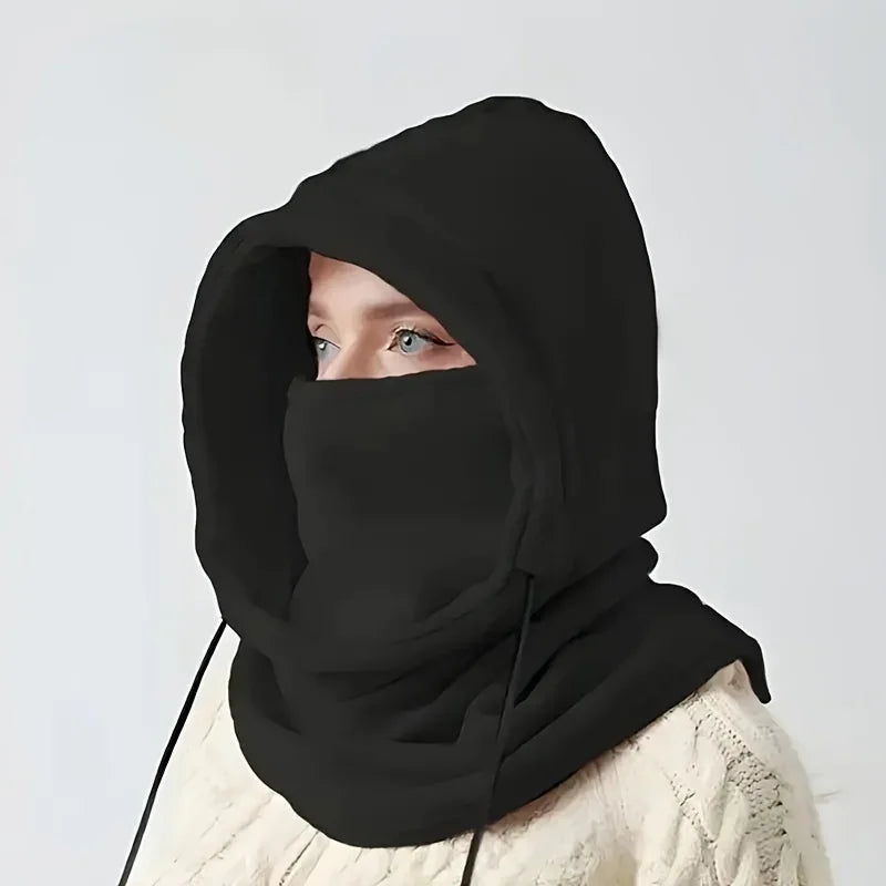 Unisex Winter Balaclava Knit Hood - Windproof Mask with Drawstring, Motorcycle Riding Headgea Warm Knitted Cap Cold Weather…