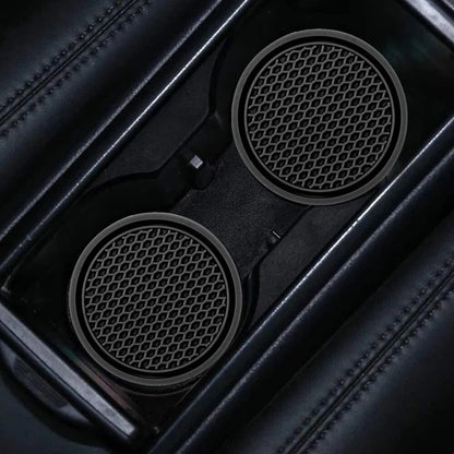 2pcs Black Car Auto Cup Holder Anti Slip Insert Coasters Pads Interior Accessories Universal Fits Perfectly For Most Cups -…