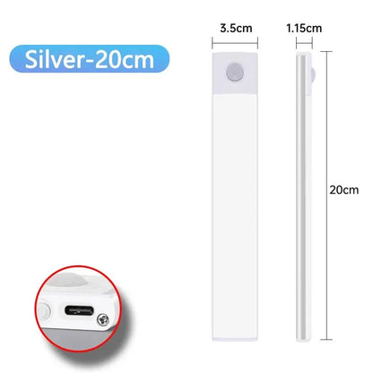 Cabinet Lights Motion Sensor LED Wireless USB Under Ultra Thin Night Light For Kitchen Cabinet Bedroom Wardrobe Indoor Light…