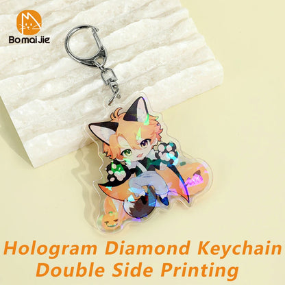 Custom Keychain Cartoon Acrylic Key Chain Photo Customized Anime Charms Hologram Clear Personalized Designer Car Keychains -…