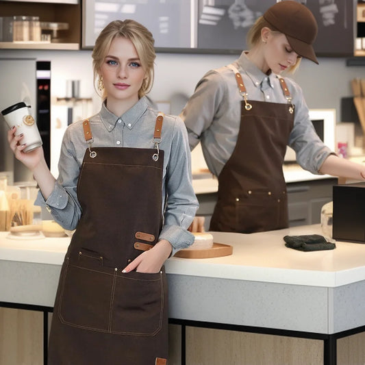 Waterproof Kitchen Apron Perfessional Kitchen Apron Restaurant Shop Waiter Work Uniform Women/Men With Pockets Cleaning Pina…