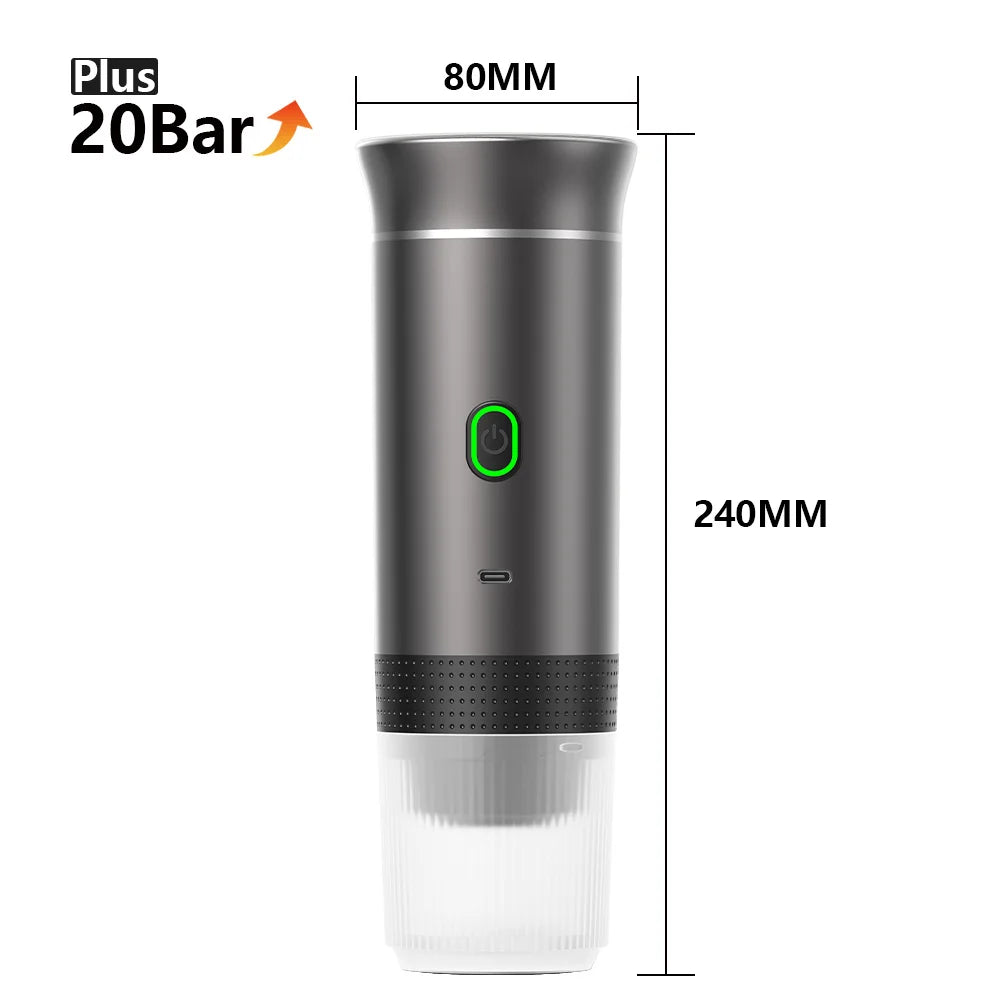 Wireless Electric Portable Espresso Coffee Machine for Car & Home Camping Coffee Maker 3-in-1 Capsule Powder Travel Coffee M…