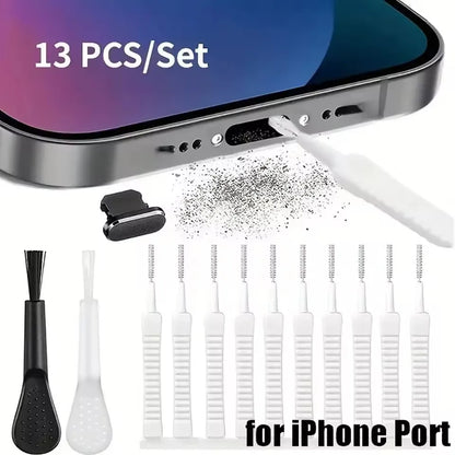 Mobile Phone Speaker Charging Port Cleaning Set Dust Plug for iPhone 16 15 14 Earphones Clean Kit Brush for Samsung Xiaomi -…
