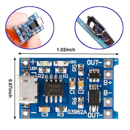 2/5PCS 5V 1A Micro/Type-c/Mini 18650 TP4056 Lithium Battery Charger Module Charging Board With Protection Dual Functions Li-…
