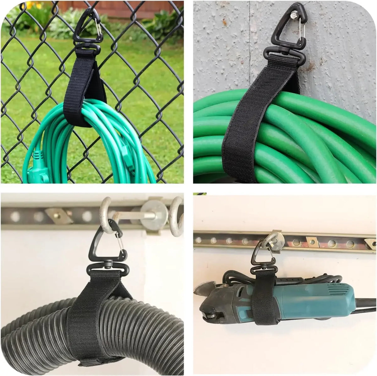 Cord Organizer Holder with Rotate Buckle Wire Manager Power Cord Management Nylon Heavy Cord Storage Straps for Cables Hoses…
