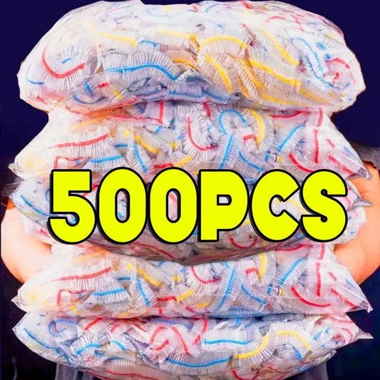 500/50Pcs Disposable Food Cover Fruit Food Cover Elastic Plastic Shower Cap Food Grade Storage Bag Kitchen Organizer Cling F…