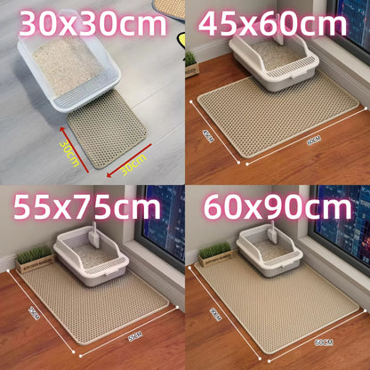 Extra Large Cat Litter Mat Heavy Duty Waterproof 2 Layer Non Slip Washable Pet Floor Protector Litter Box Sand Stopper - ima…